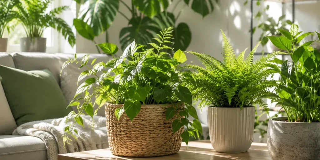 Healthy indoor plants in a home