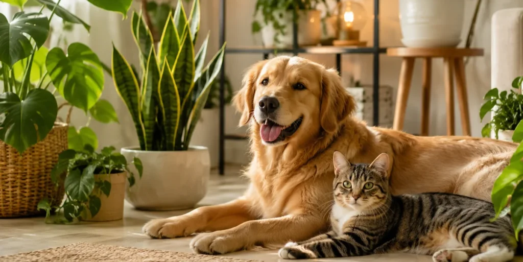 Pet friendly indoor plants in a home with pets