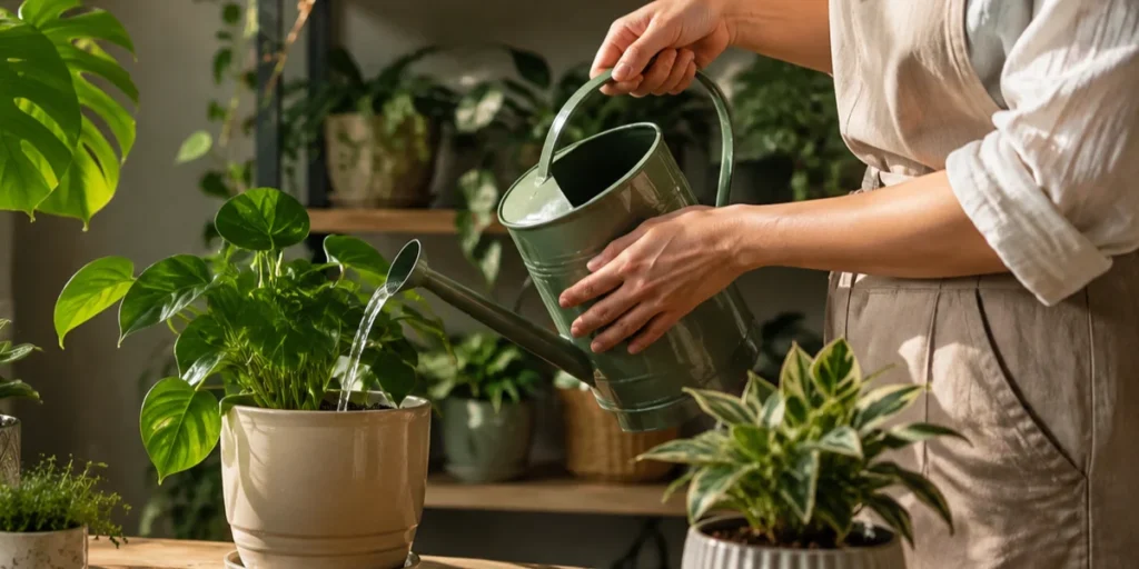 Watering an indoor plant correctly