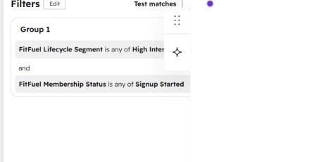 HubSpot High Intent segment rule for FitFuel