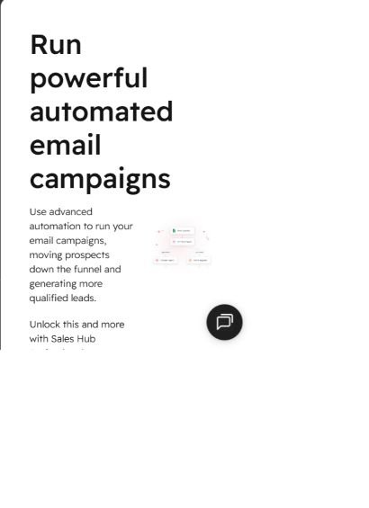 HubSpot upgrade screen showing automated email workflows as a paid capability