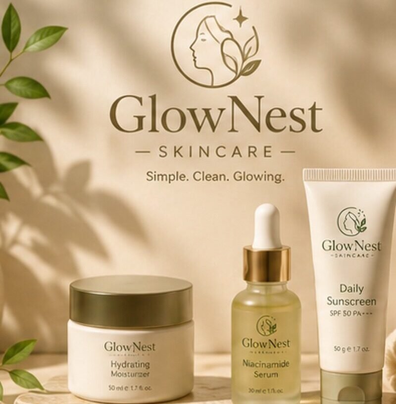 GlowNest Skincare social media project